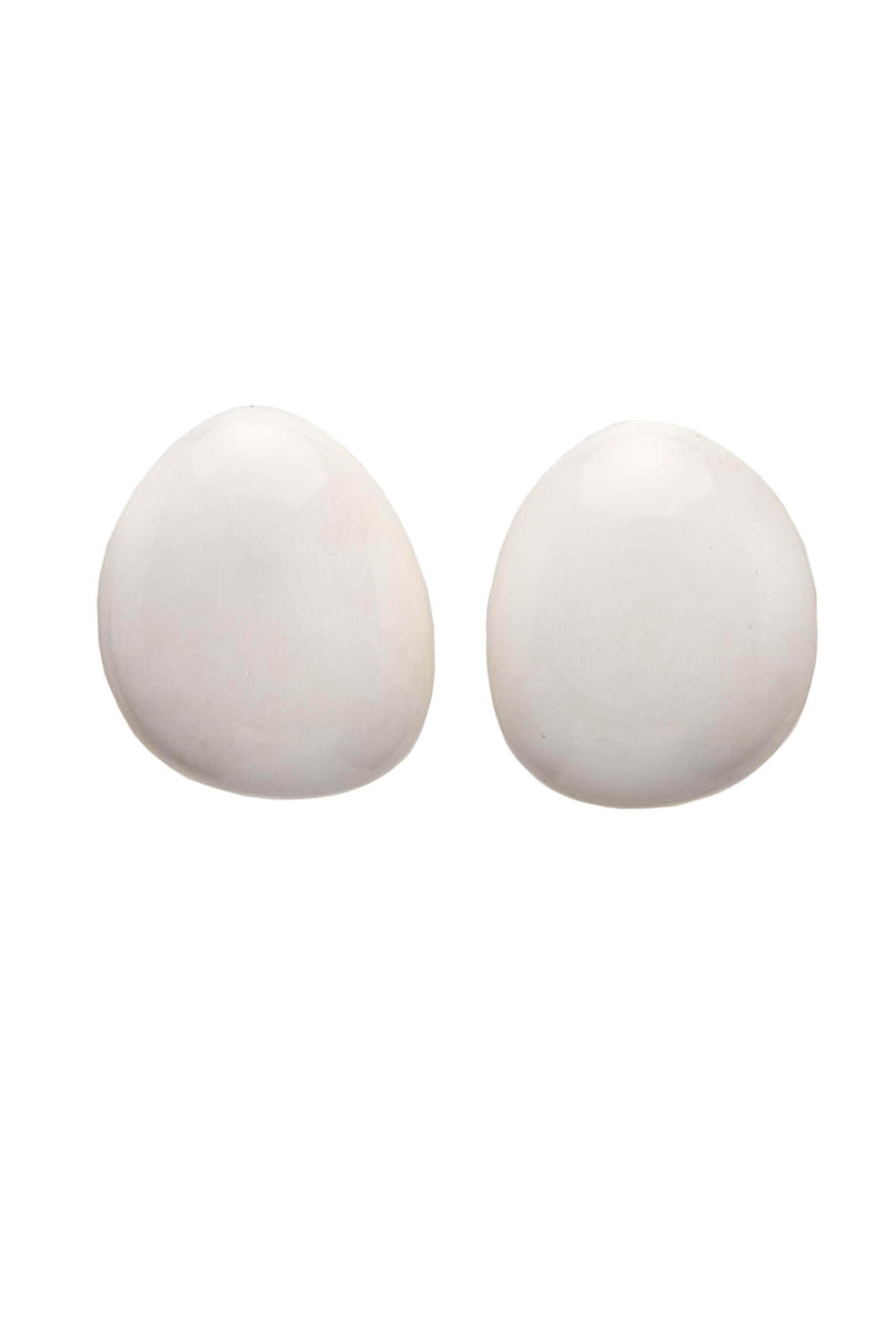 Monies - White Bone Lima Button Earrings