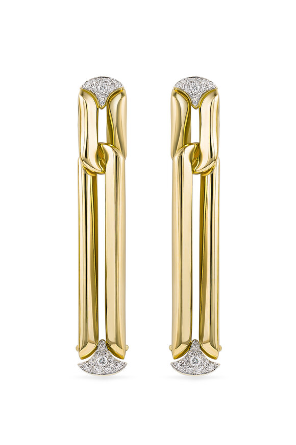 Miseno 18k Yellow Gold Arco Long Diamond Earring
