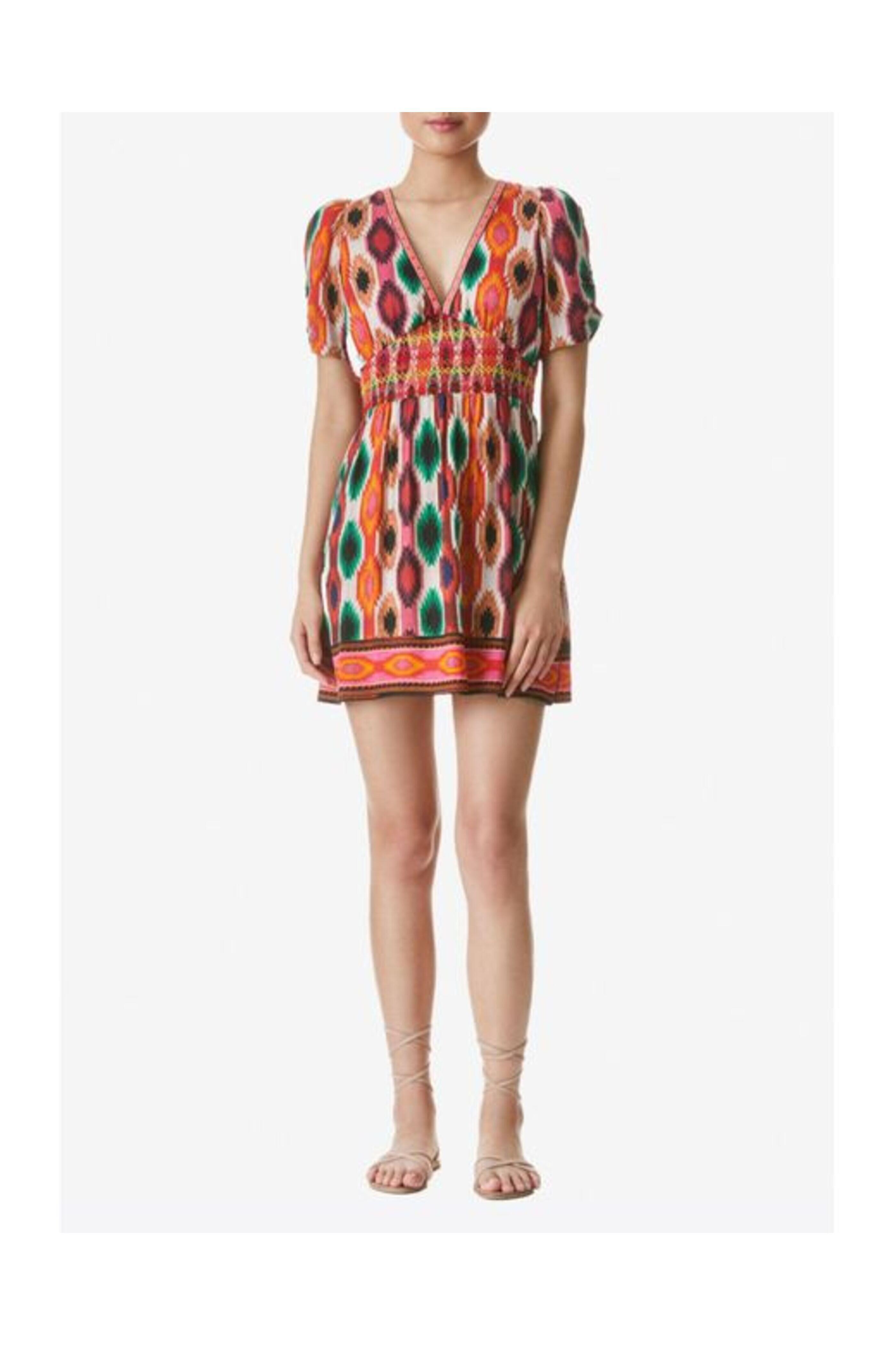 Alice & Olivia - Warm Breeze V-Neck Tatiana Mini Dress