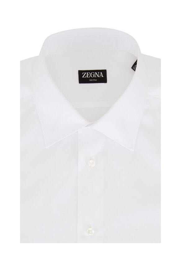 Zegna White 100 Fili Dress Shirt