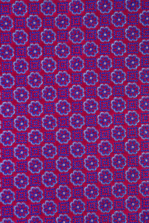 Eton Red Medallion Woven Silk Tie - view 2
