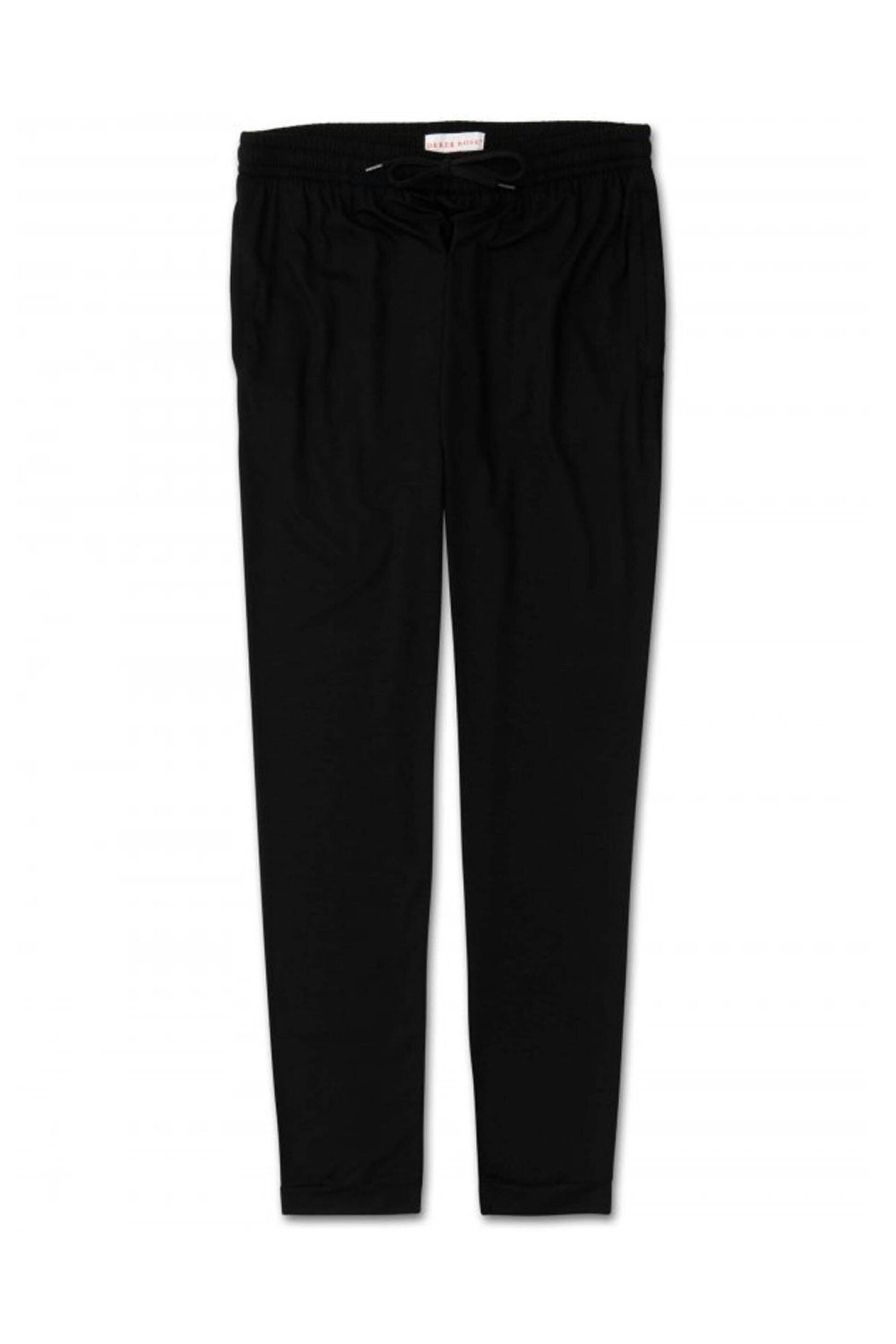 Derek Rose - Basel Jersey Knit Track Pant in Black