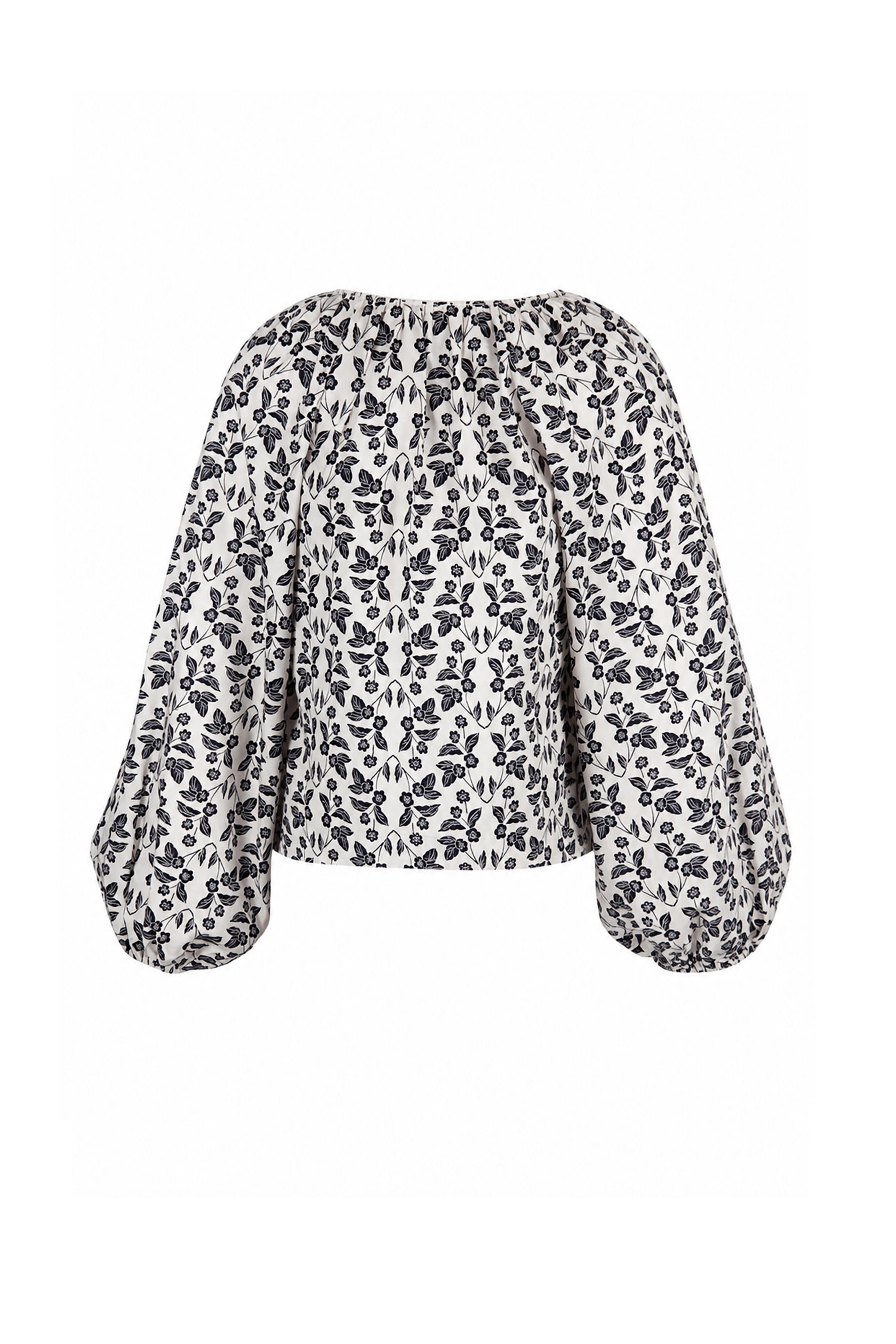 Tanya Taylor - Adelina Cream & Maritime Blue Print Blouse - view 2