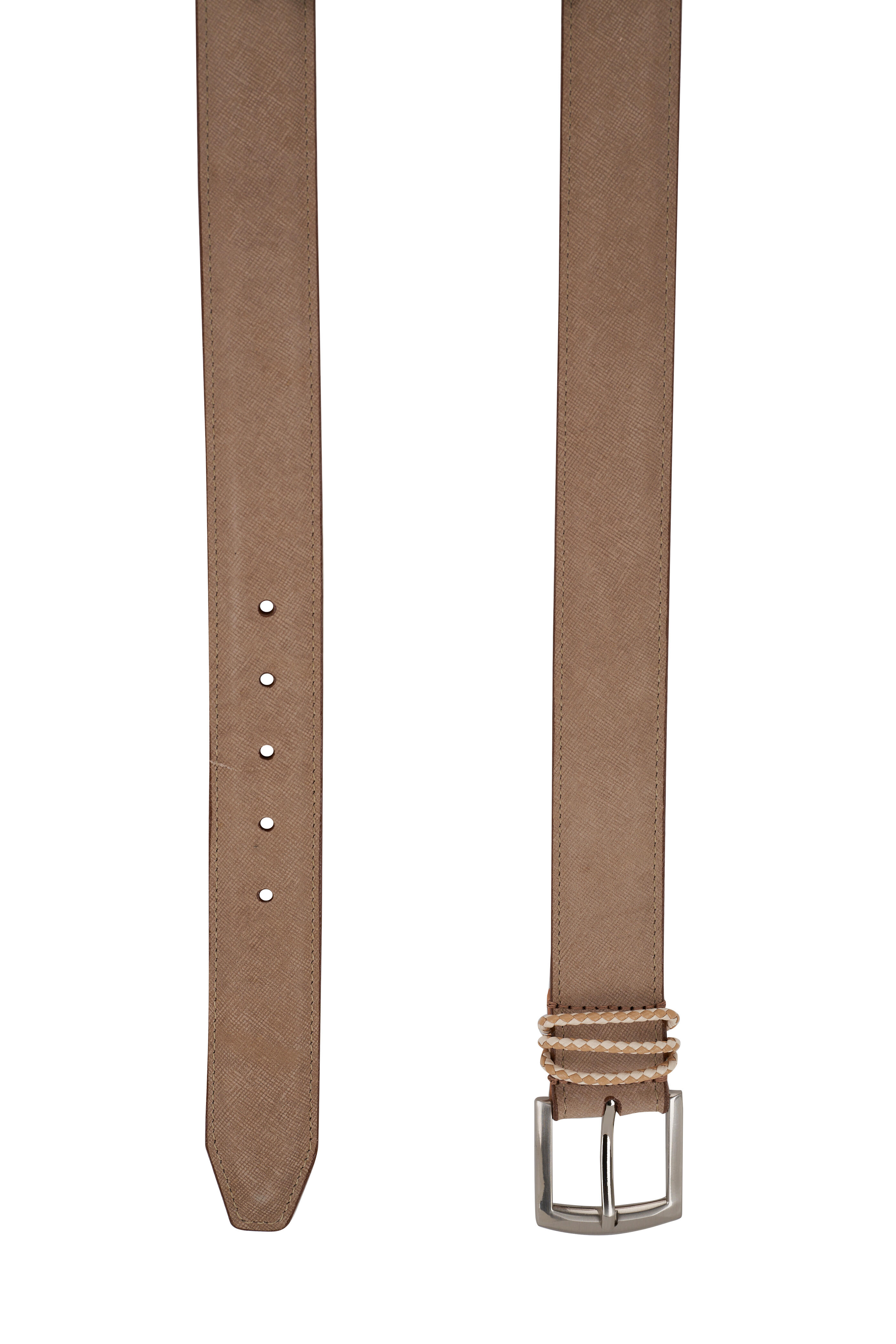 Martin Dingman - Bermuda Braid Sand Leather Belt