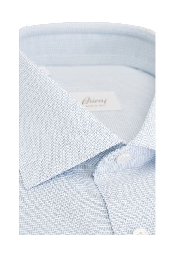 Brioni Mint Textured Cotton Dress Shirt - view 2