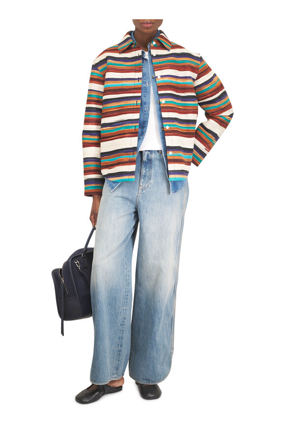 Loewe Multicolor Stripe Leather Overshirt - view 2