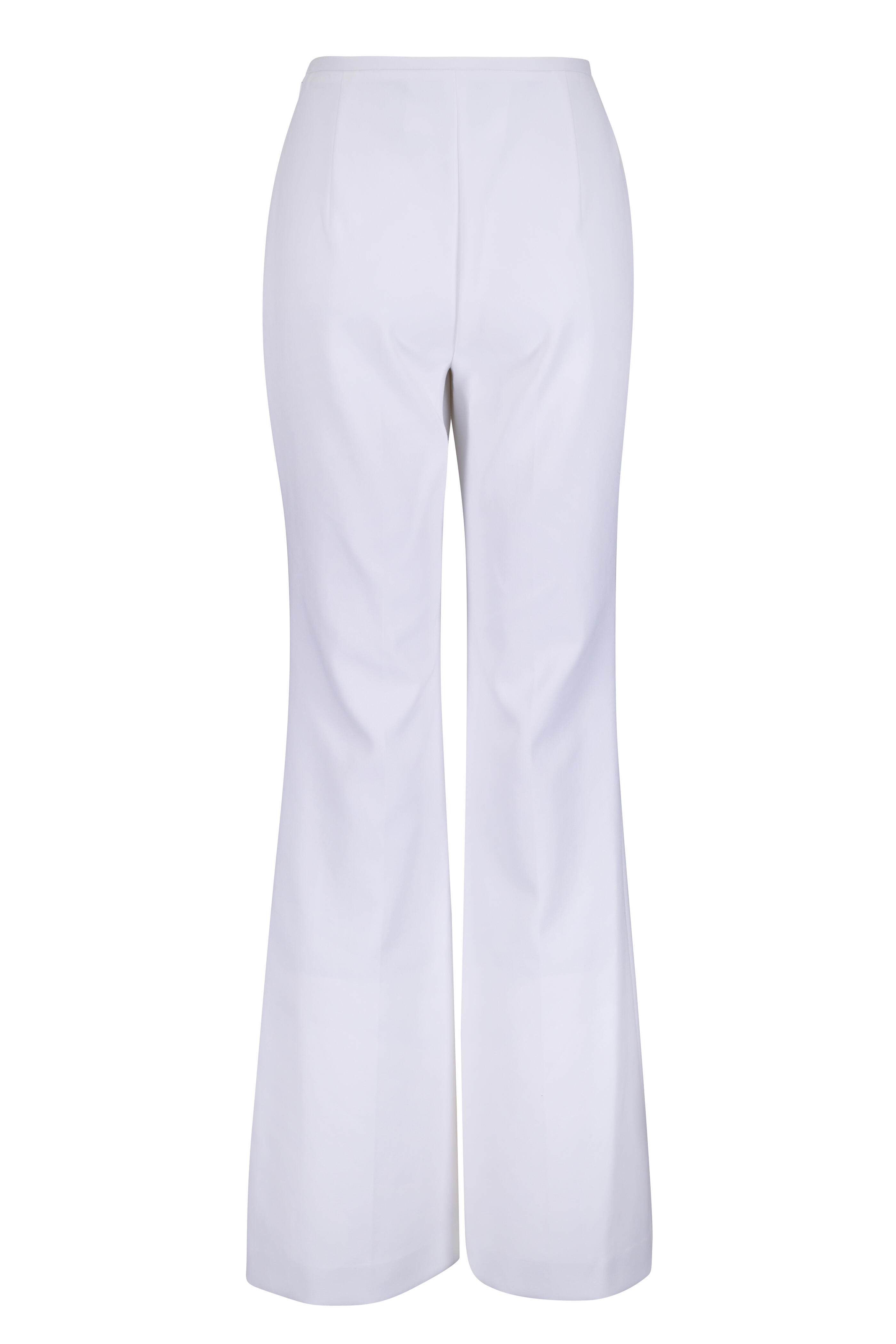 Michael Kors Collection - Brooke White Side Zip Flare Pant