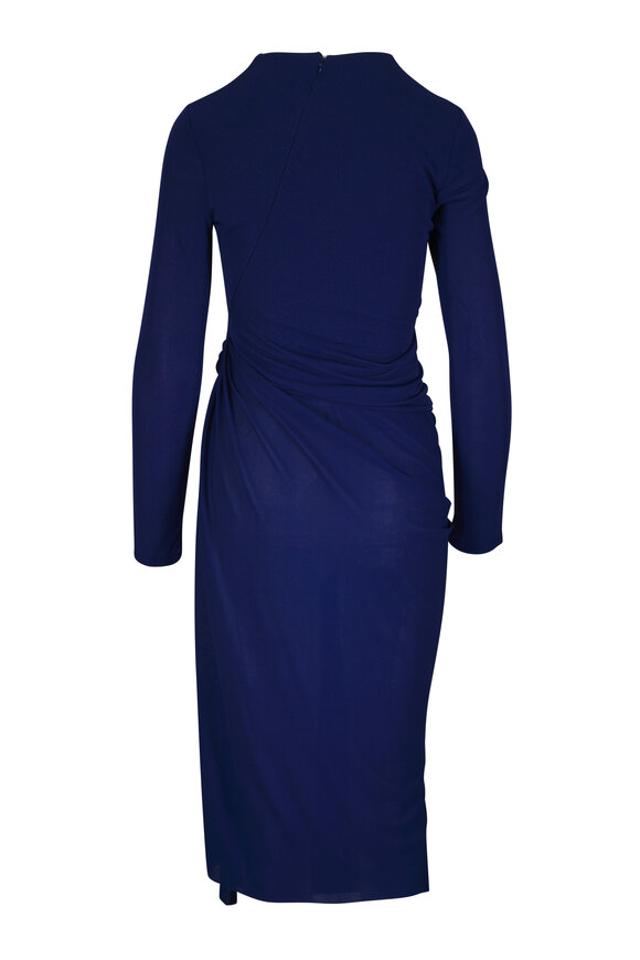 Erdem Bright Indigo Fluid Crepe Jersey Midi Dress - view 3
