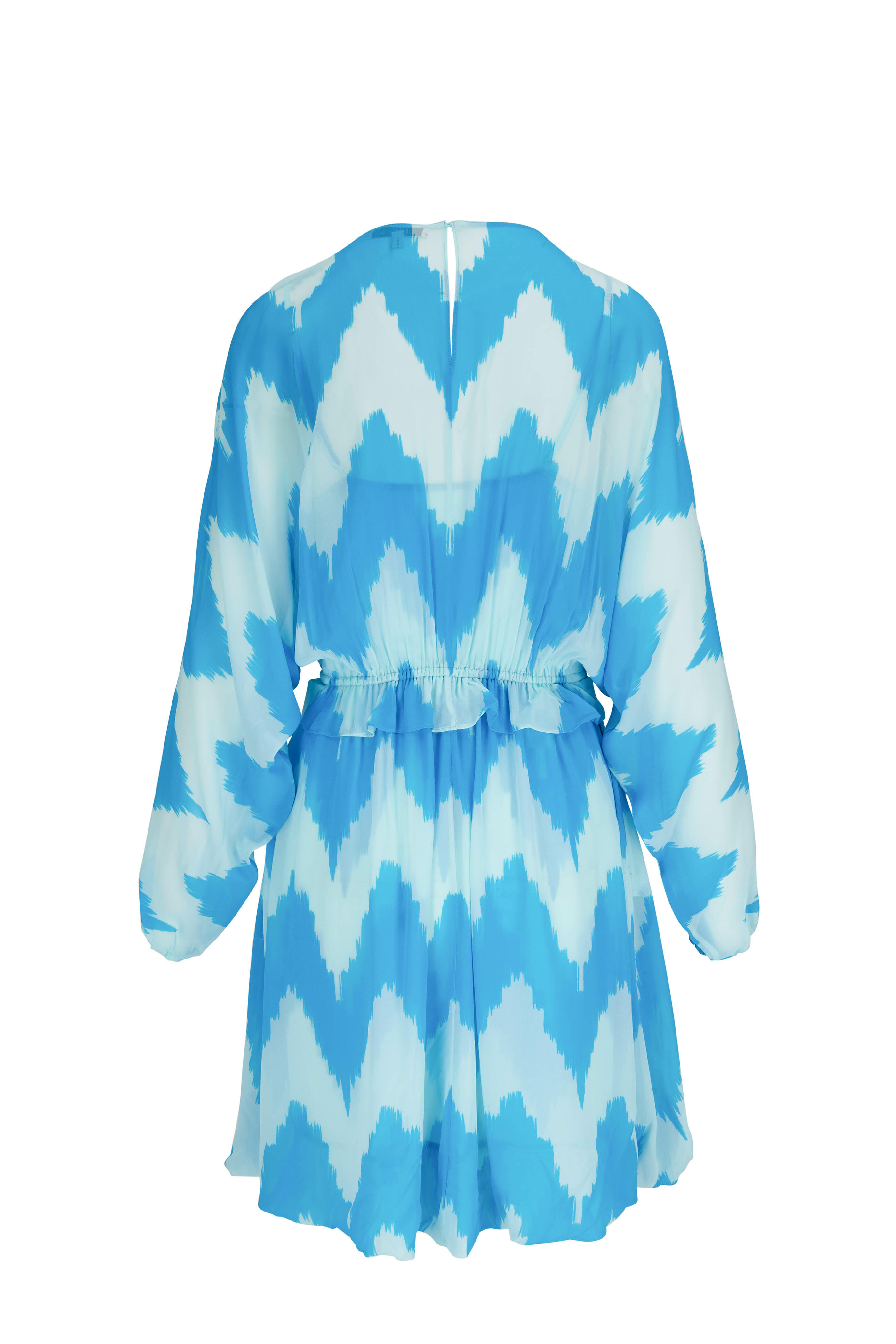 Dorothee Schumacher - Walk Me To The Beach II Blue Print V-Neck Dress