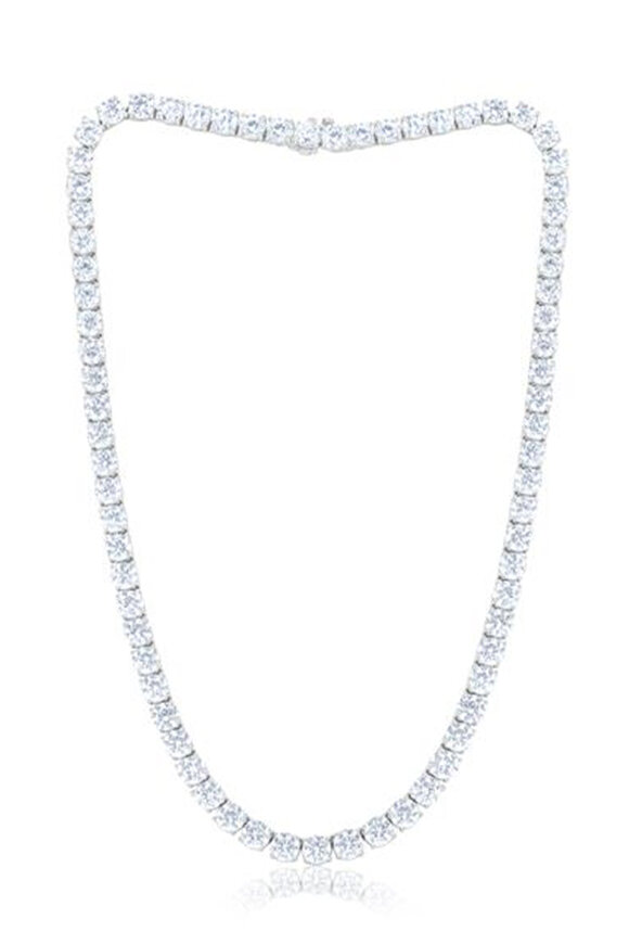 Diana M Jewels 18k White Gold Round Diamond Tennis Necklace - view 1