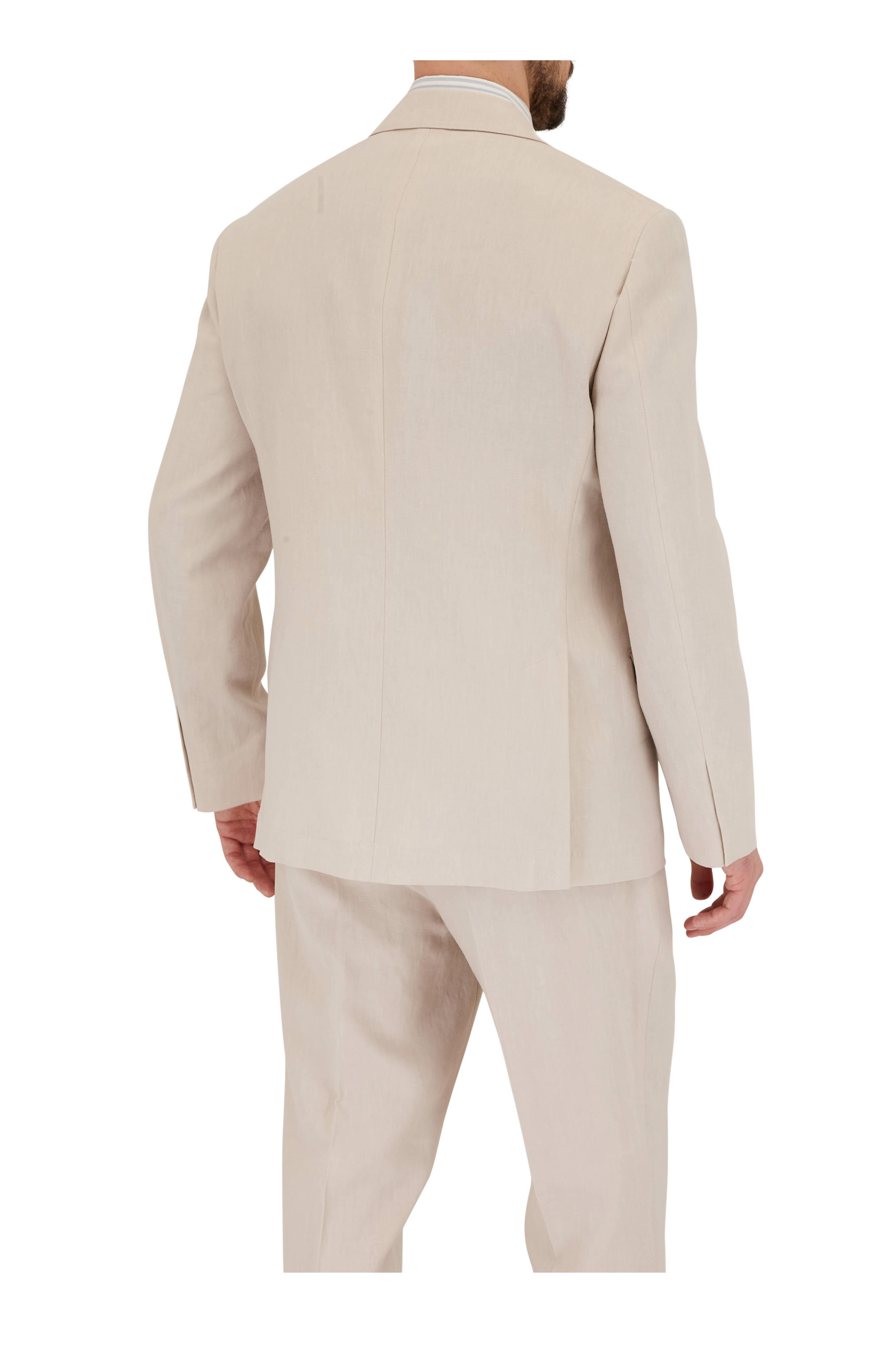 Brunello Cucinelli - Beige Solid Linen Suit | Mitchell Stores