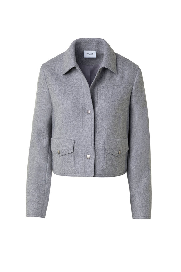 Akris Punto - Gray Patch Pocket Wool Shirt Jacket 