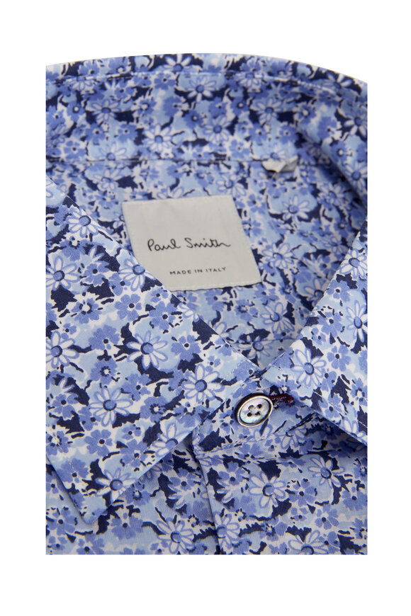 Paul Smith - Blue Floral Print Dress Shirt