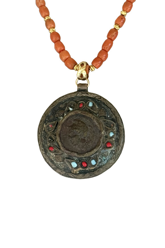 Ellen Hoffman Antique Bedoulin & Roman Coin Pendant