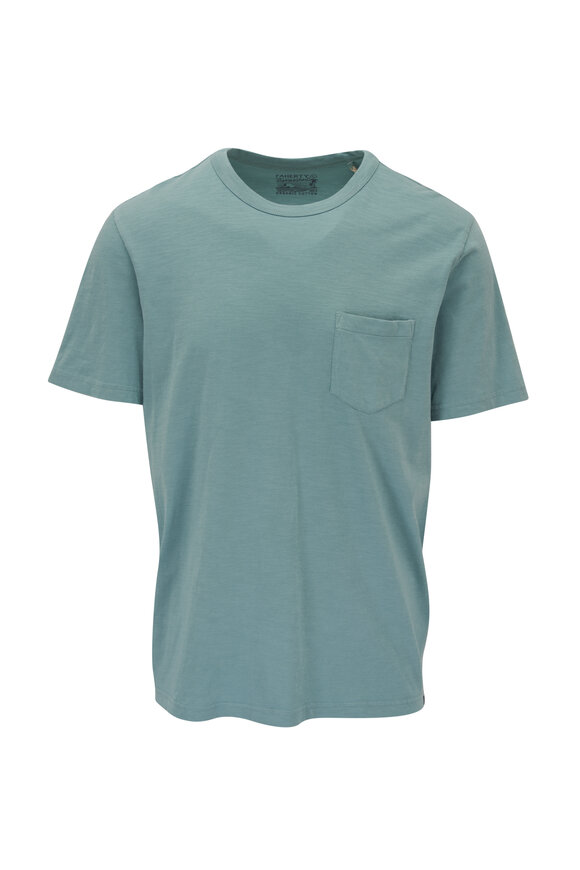 Faherty Brand Washed Teal Sunwashed Pocket T-Shirt