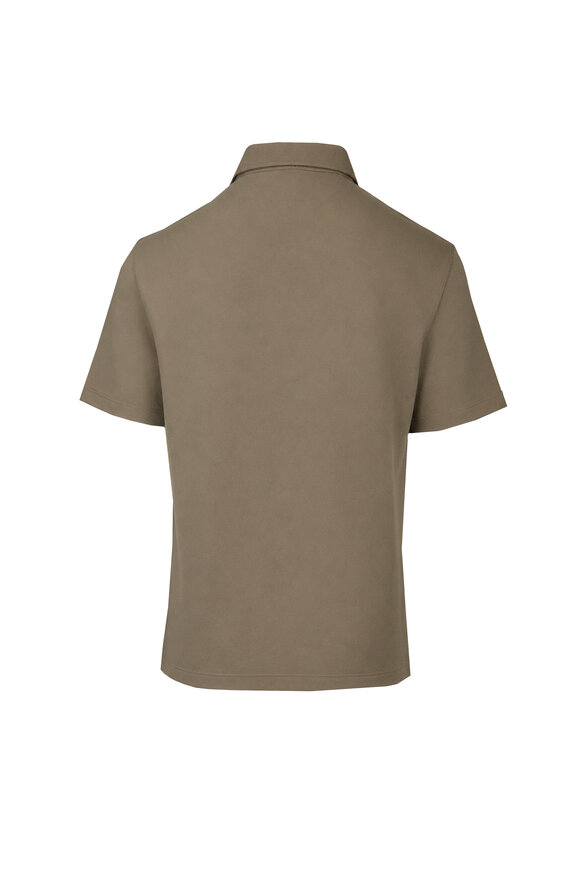 Brunello Cucinelli Olive Cotton Pique Polo - view 2