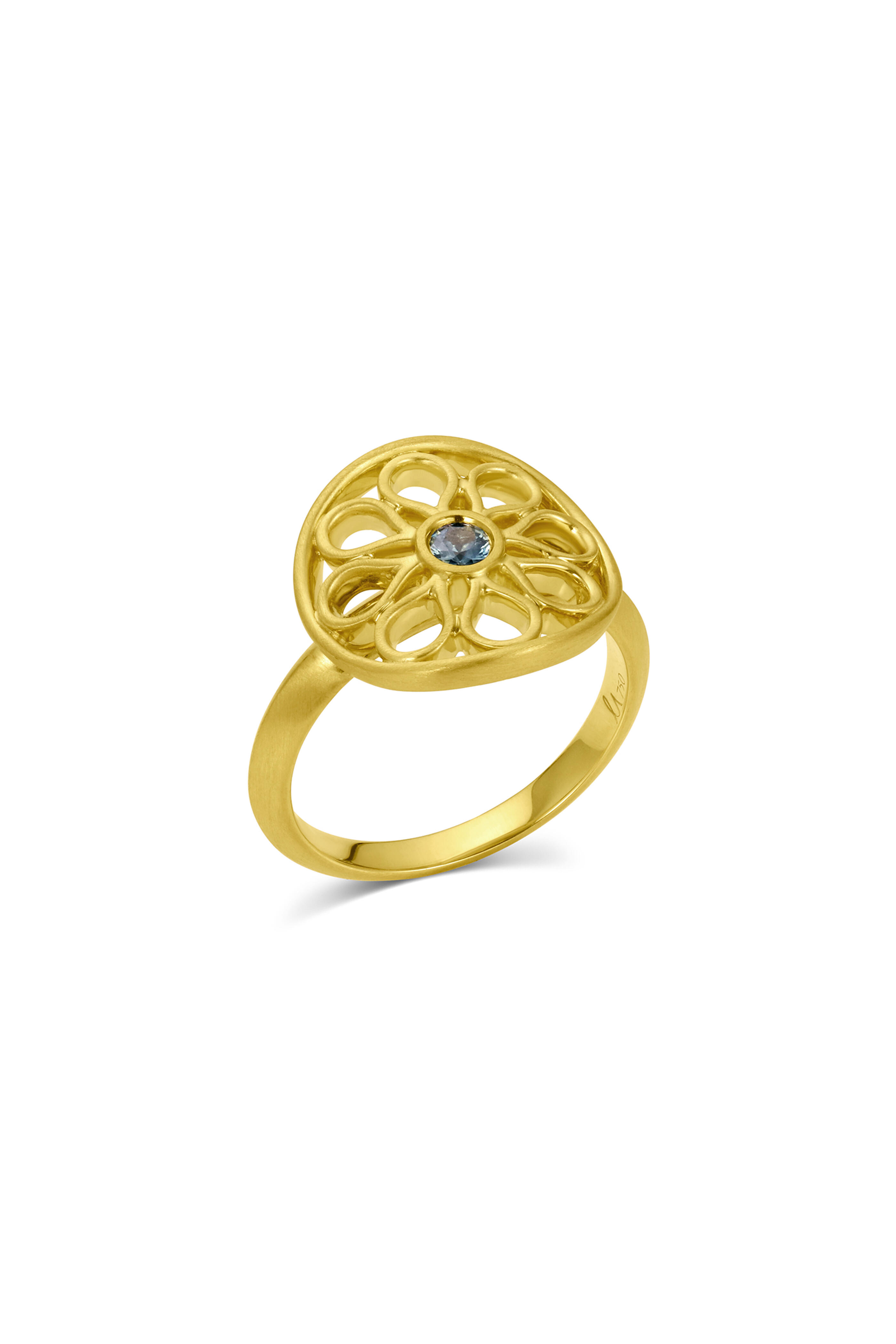 Leigh Maxwell - 18k Yellow Gold Sapphire Friendship Ring - view 2