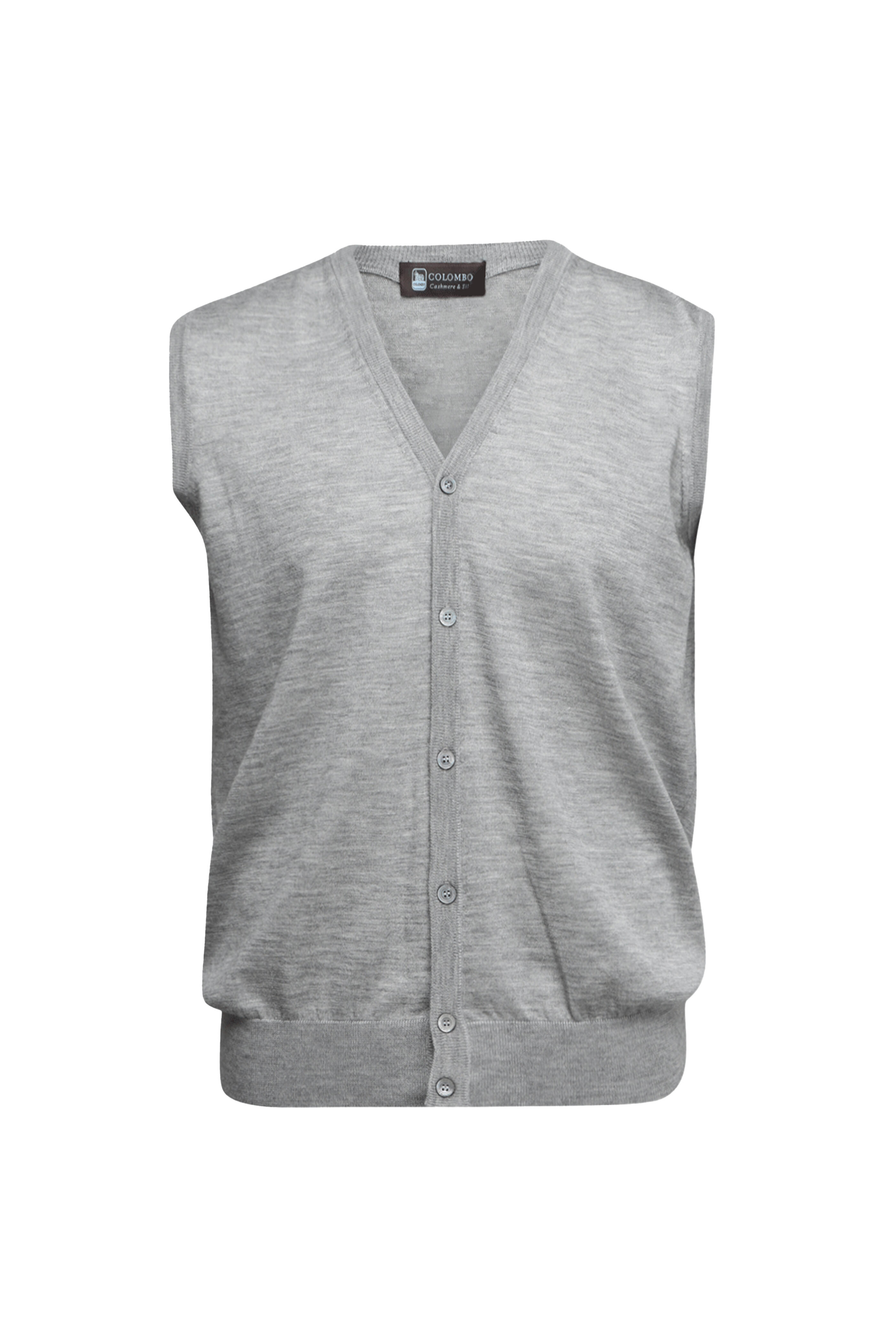 Colombo - Gray Cashmere & Silk Button Down Vest