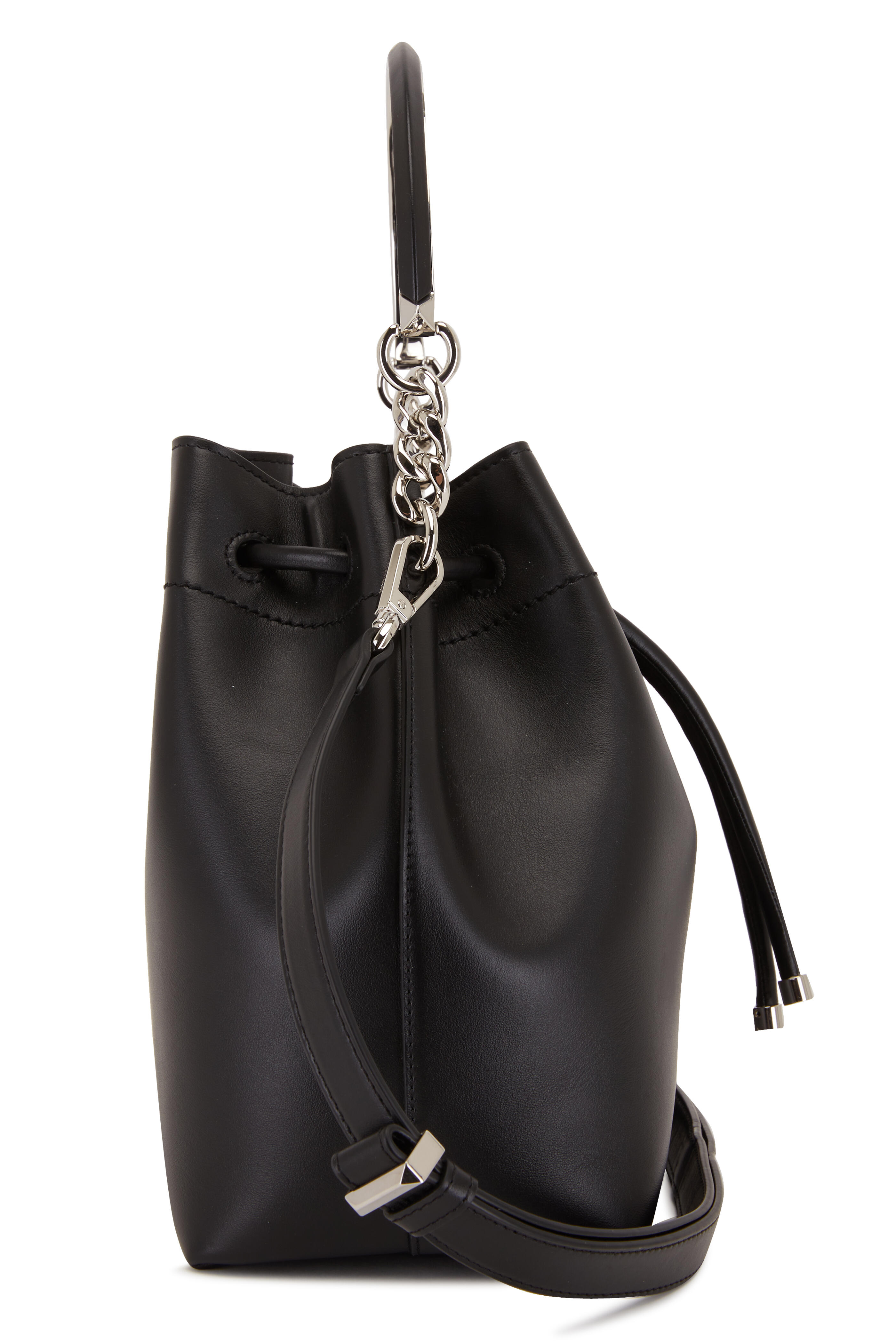 Jimmy Choo - Bonbon Black Leather Bucket Bag | Mitchell Stores