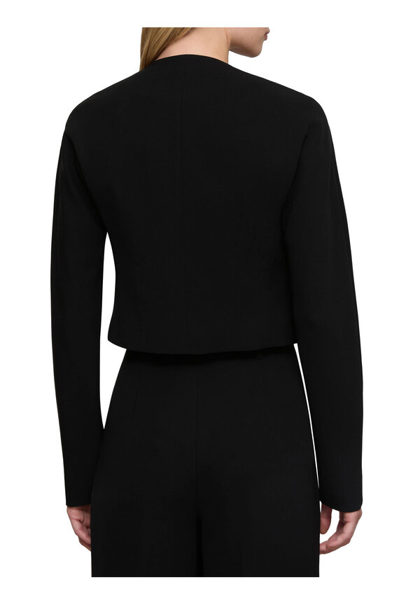 Lafayette 148 New York Black Responsible Finesse Crepe Cropped Jacket - view 3