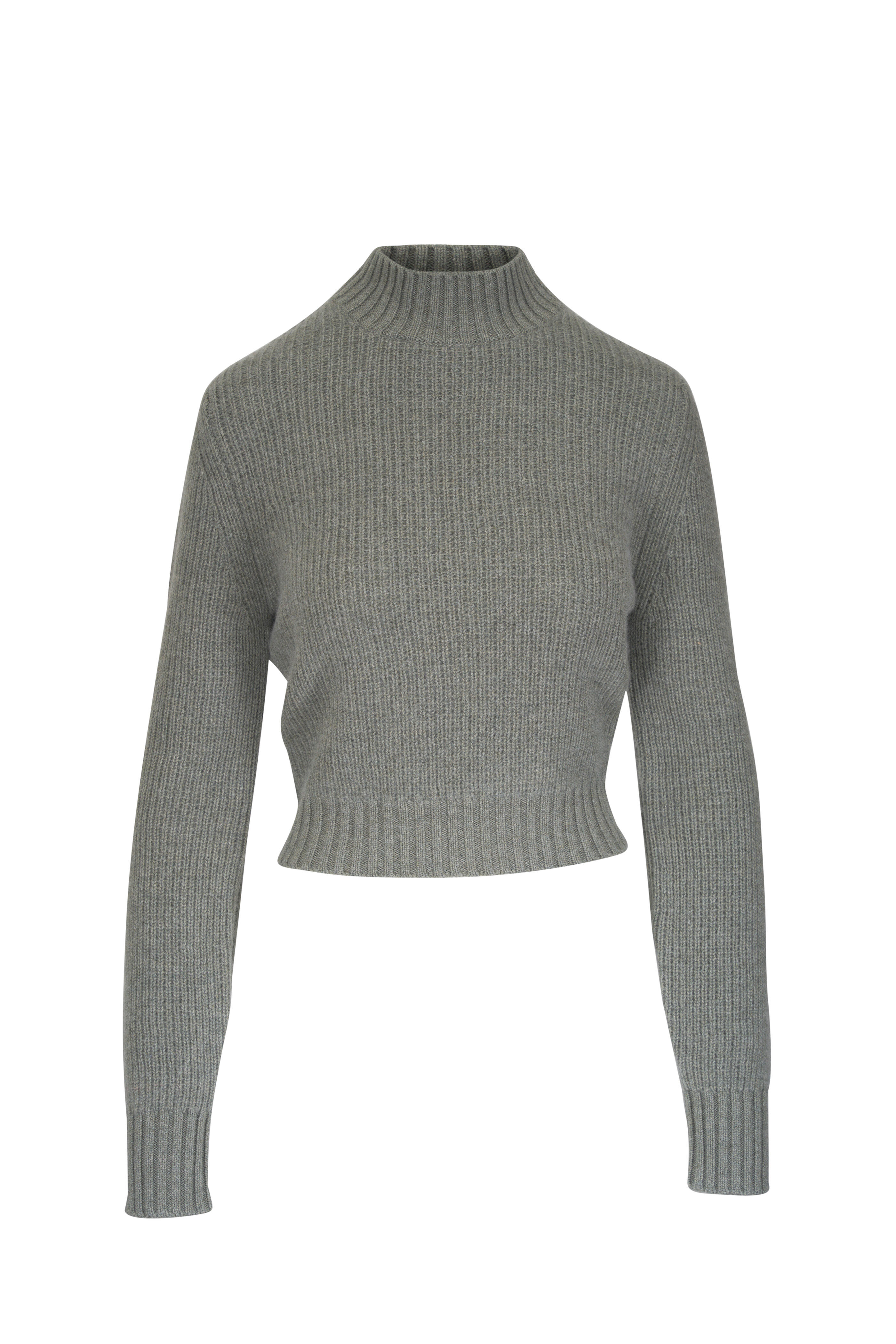 Le Kasha - Chiba Moss Green Cashmere Mock Neck Sweater - view 1