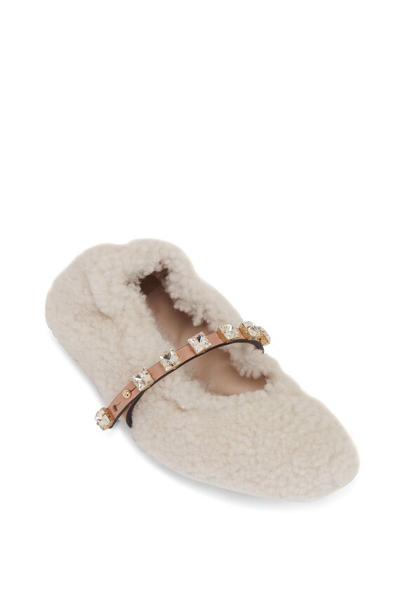 Dorothee Schumacher - Wild Softness Camlia White Shearling Flat