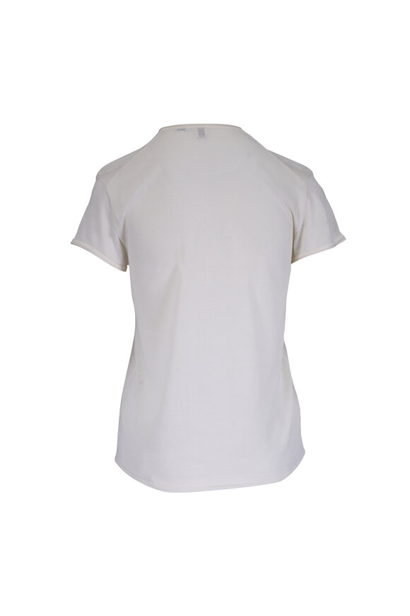 Totême Ecru Silk Knit T-Shirt - view 3