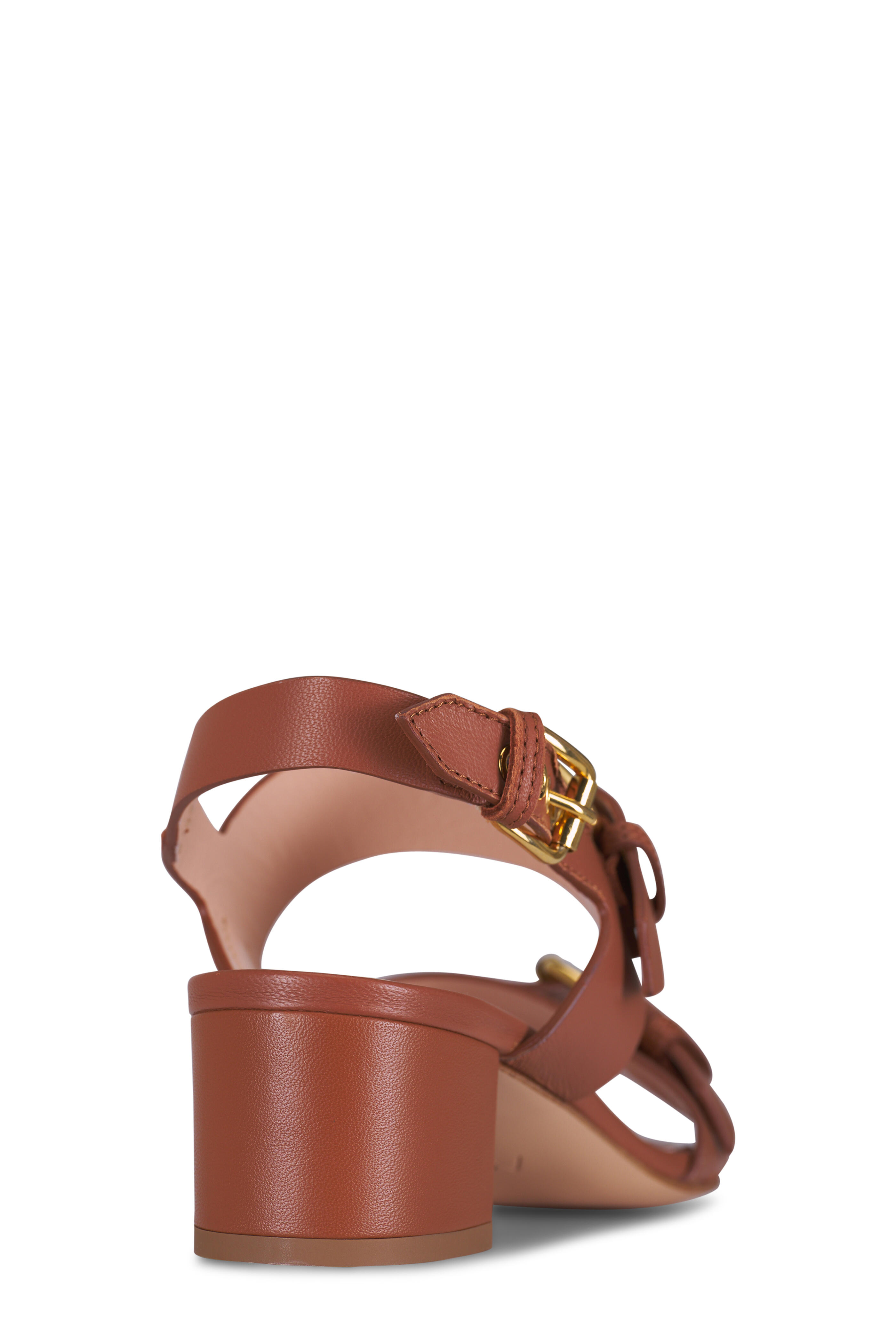 AGL - Lala Brown Leather Buckle Sandal, 45mm