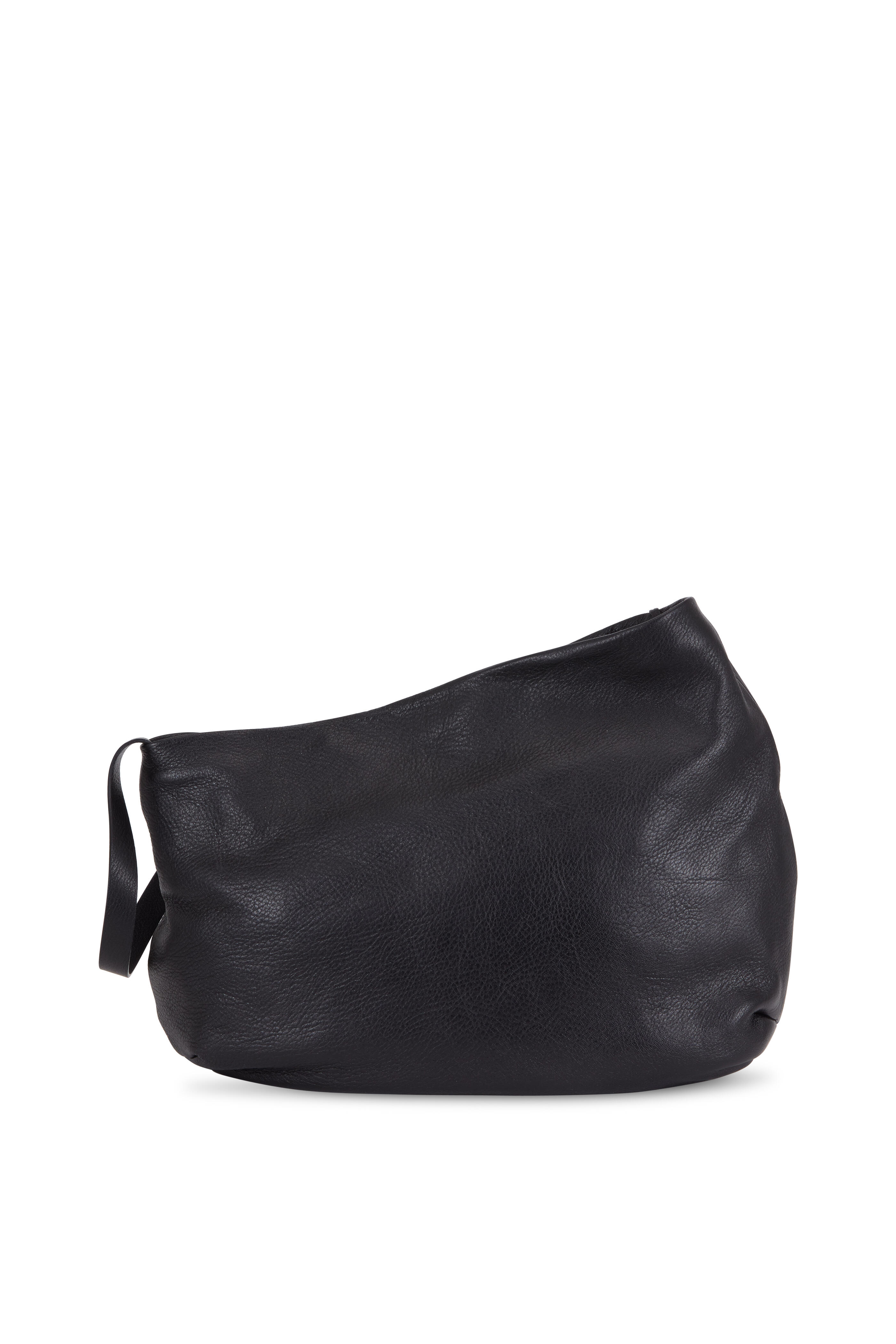 Marsell - Black Leather Asymmetrical Large Shoulder Bag