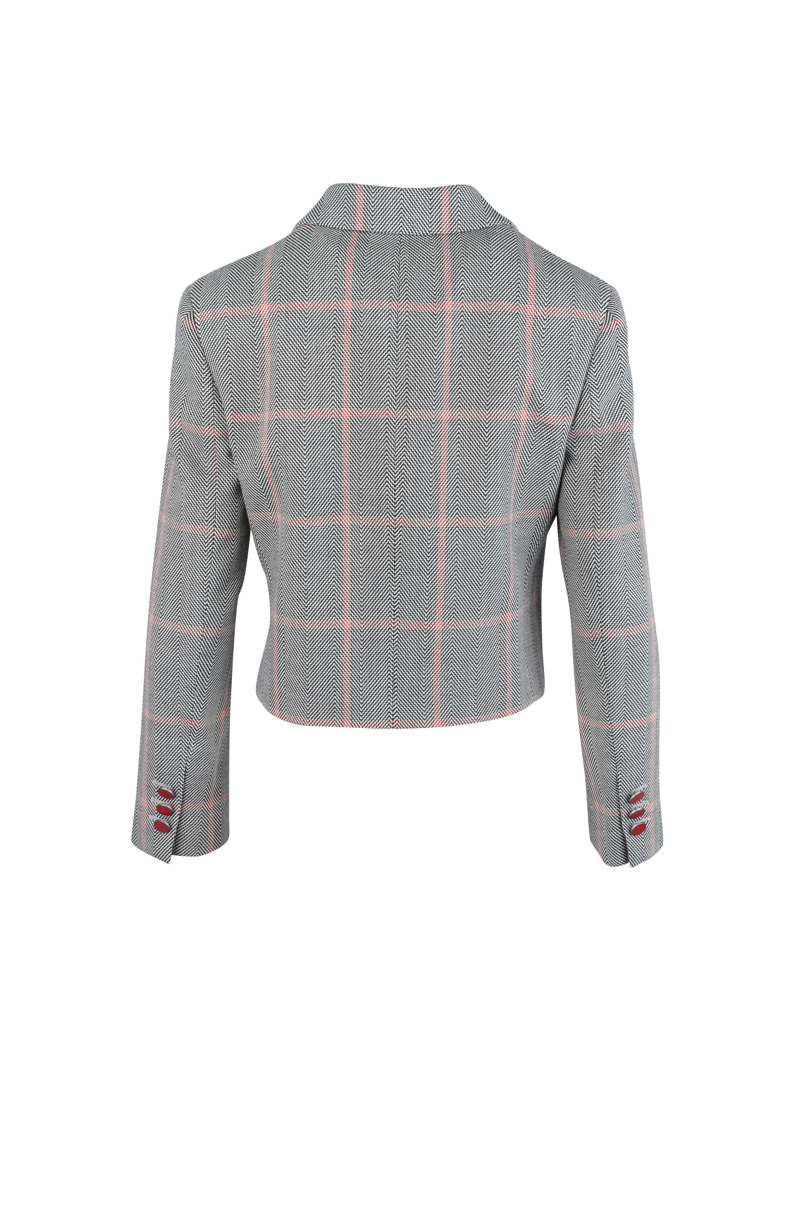 Giorgio Armani - Chevron Print Wool Plissé Scarf Jacket