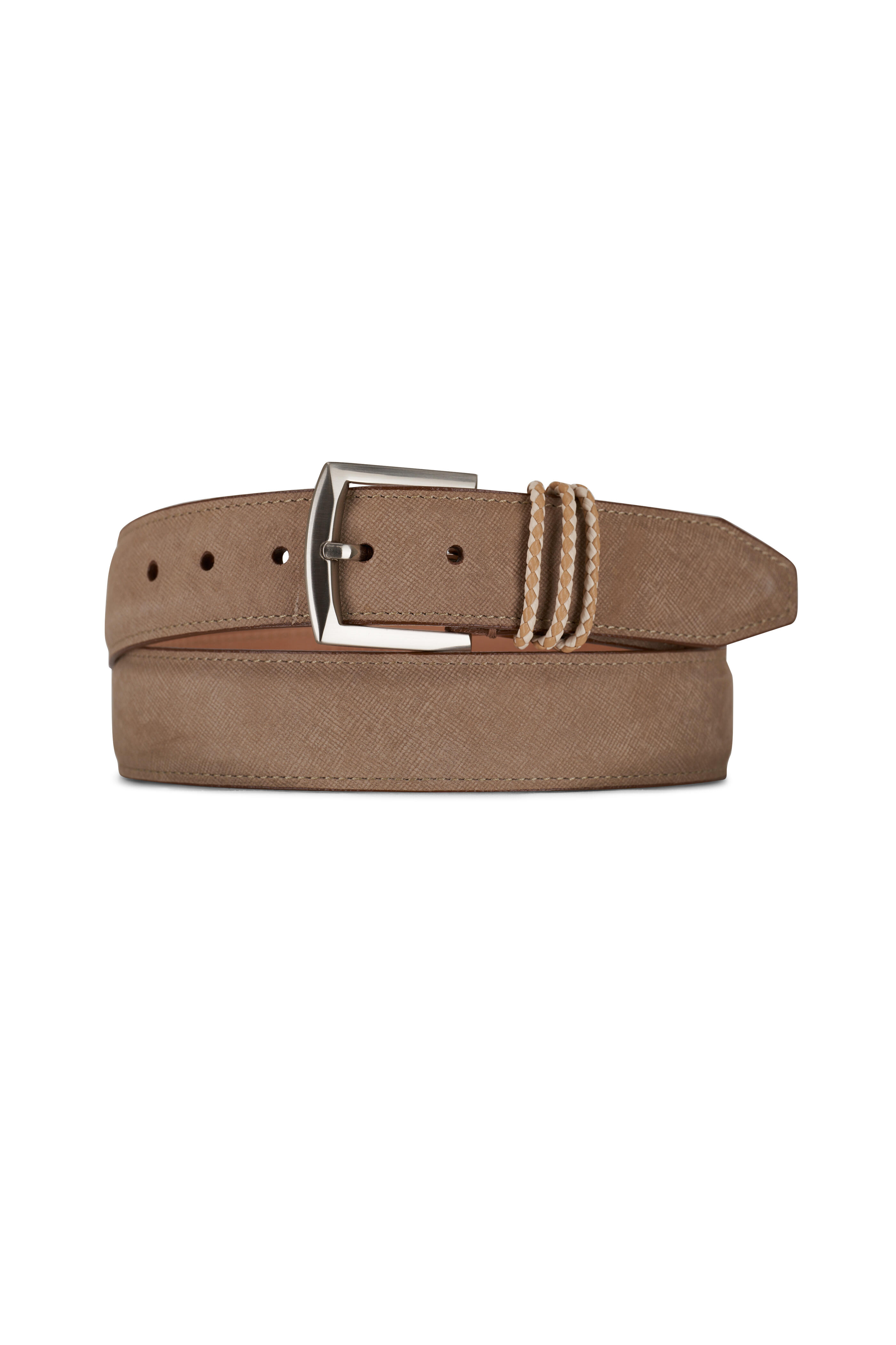 Martin Dingman - Bermuda Braid Sand Leather Belt
