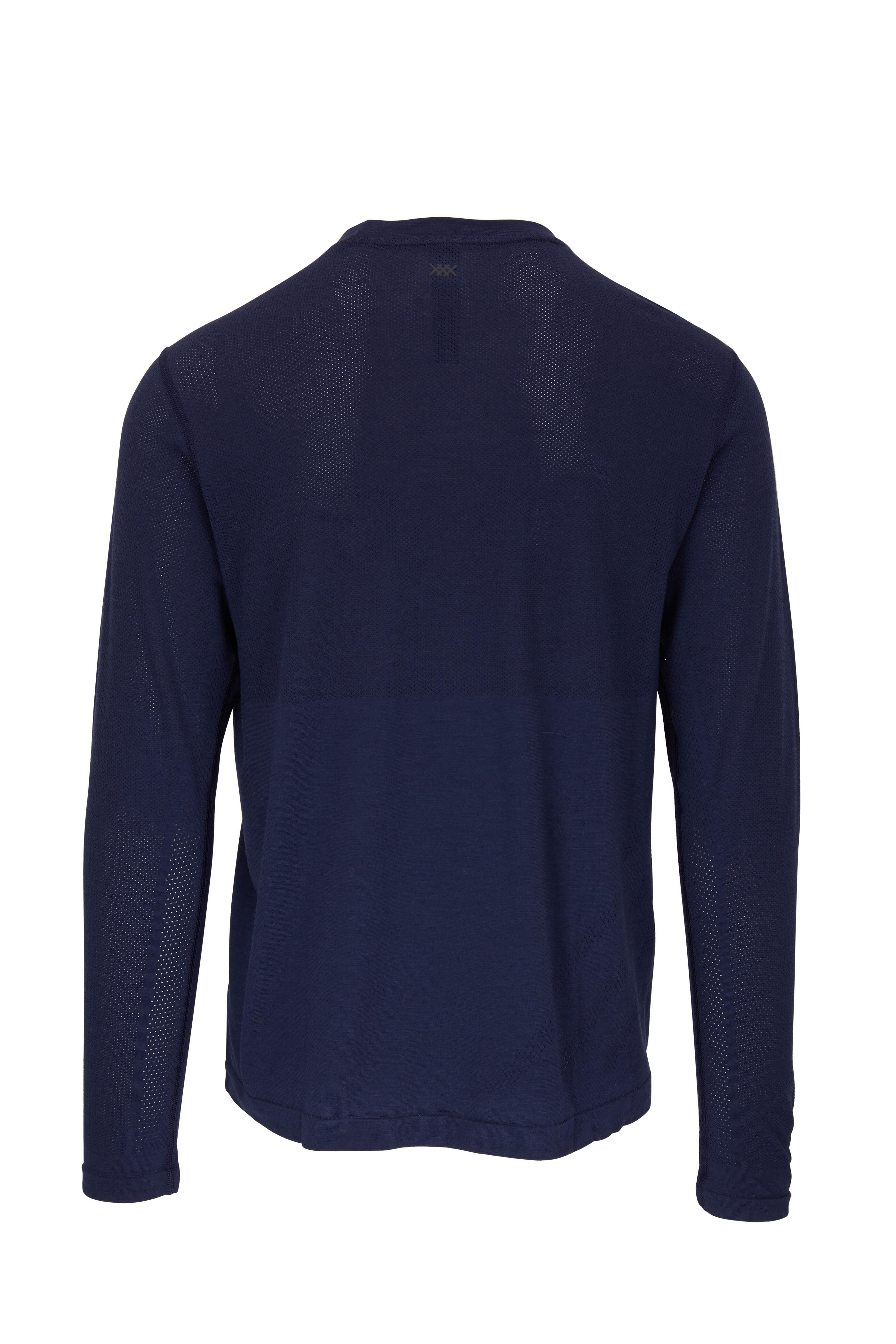 Rhone Apparel - Taupo Navy Tech Wool Long Sleeve T-Shirt