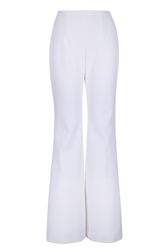 Michael Kors Collection Brooke White Side Zip Flare Pant