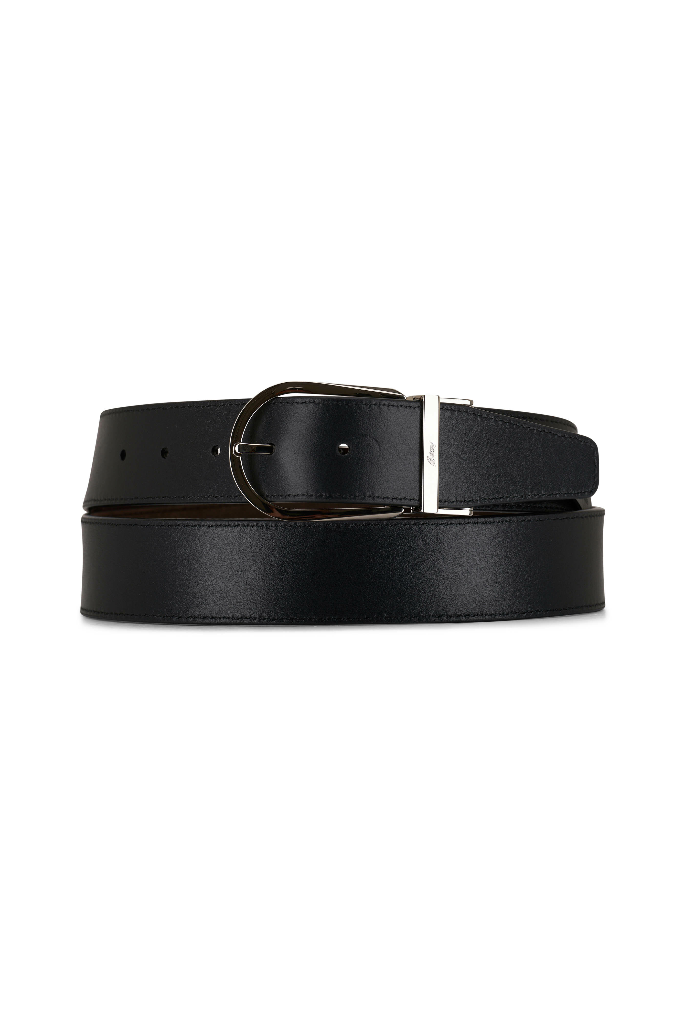Dark Brown/Grey 40 mm reversible leather belt - Luxury Belts