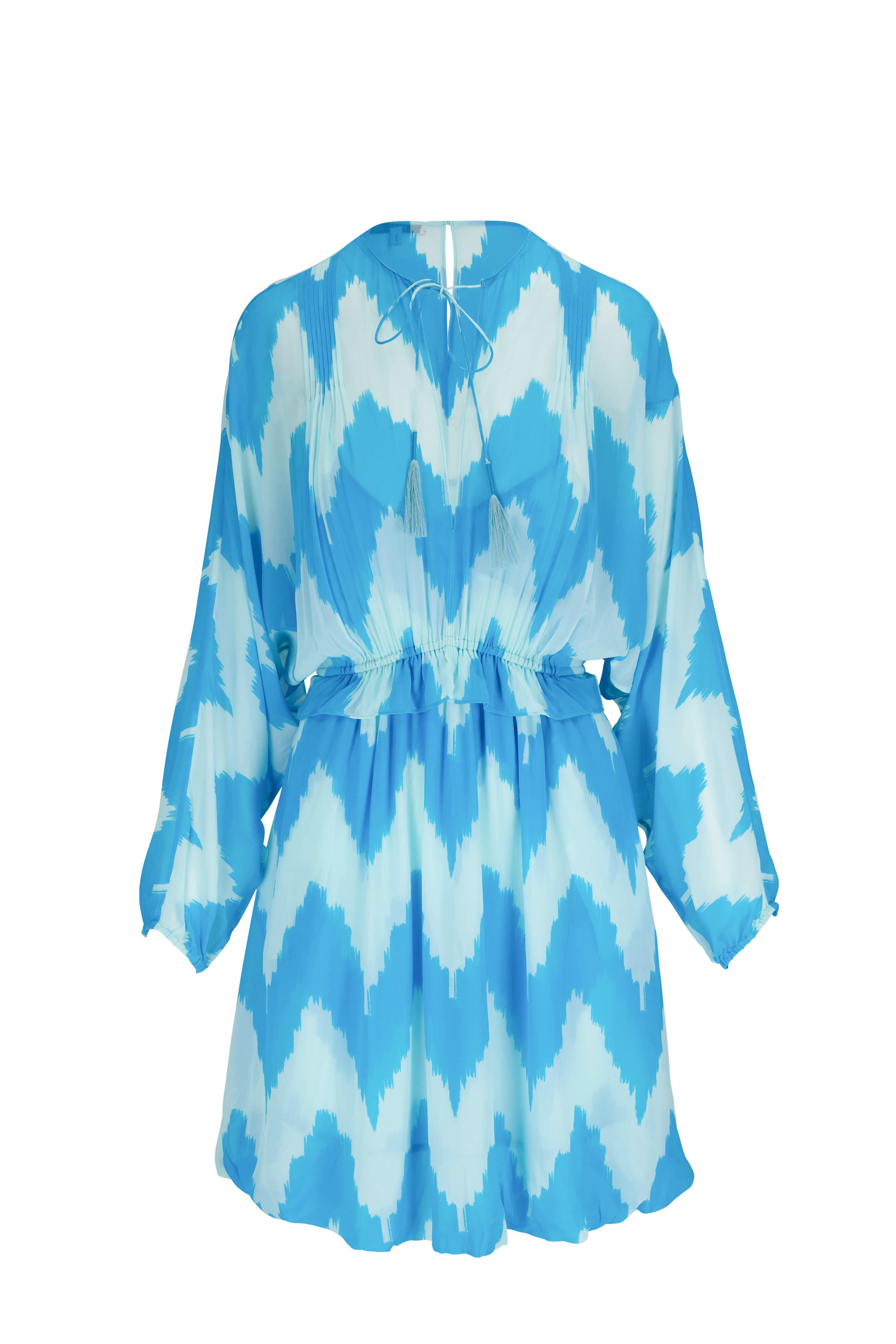 Dorothee Schumacher - Walk Me To The Beach II Blue Print V-Neck Dress