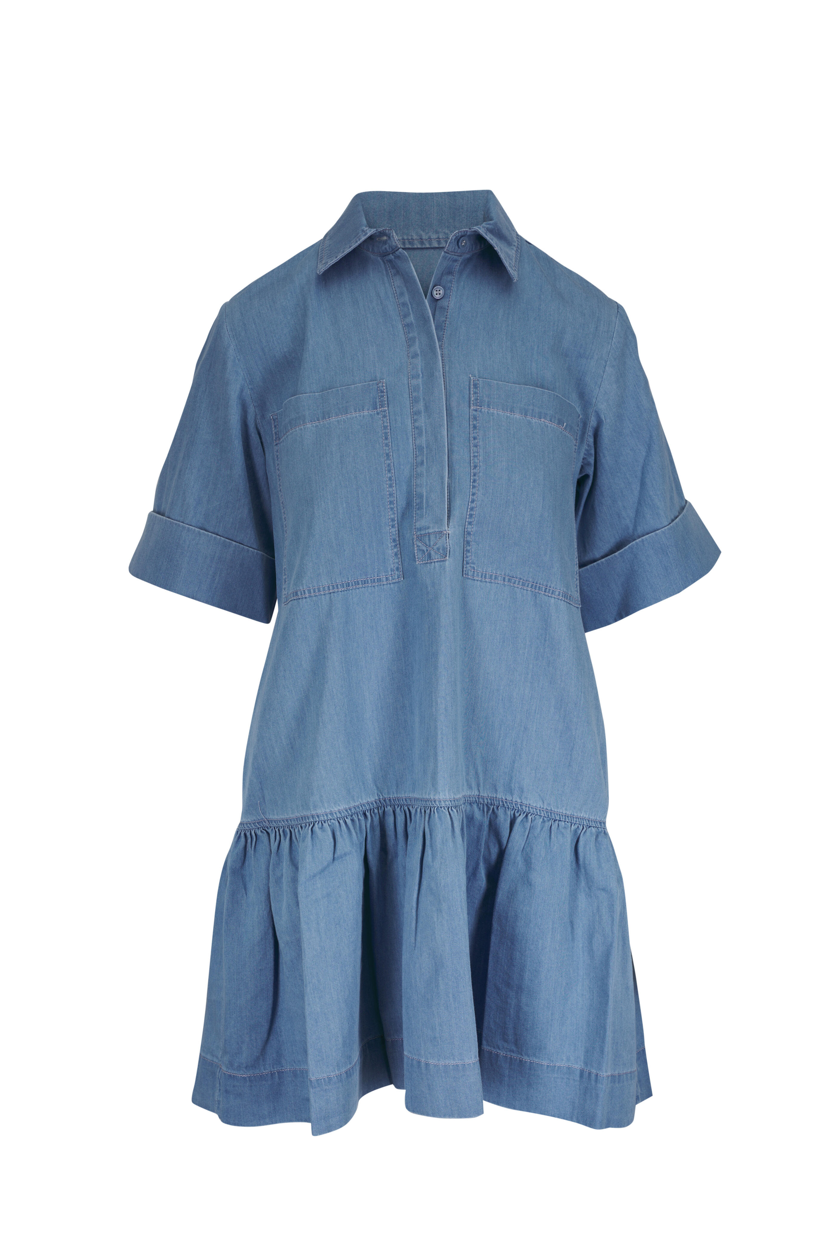 Simkhai - Cris Stratus Blue Chambray Mini Dress