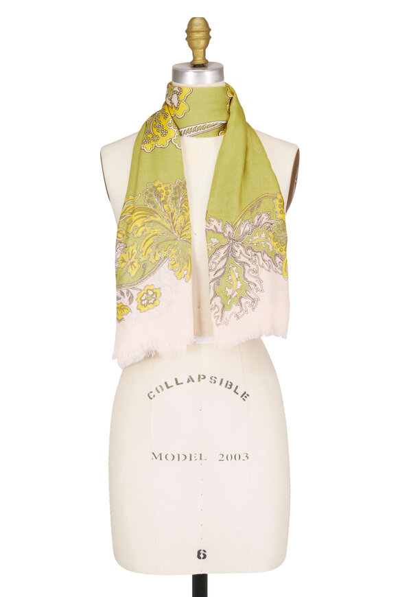 La DoubleJ Pink & Green Paisley Scarf - view 1