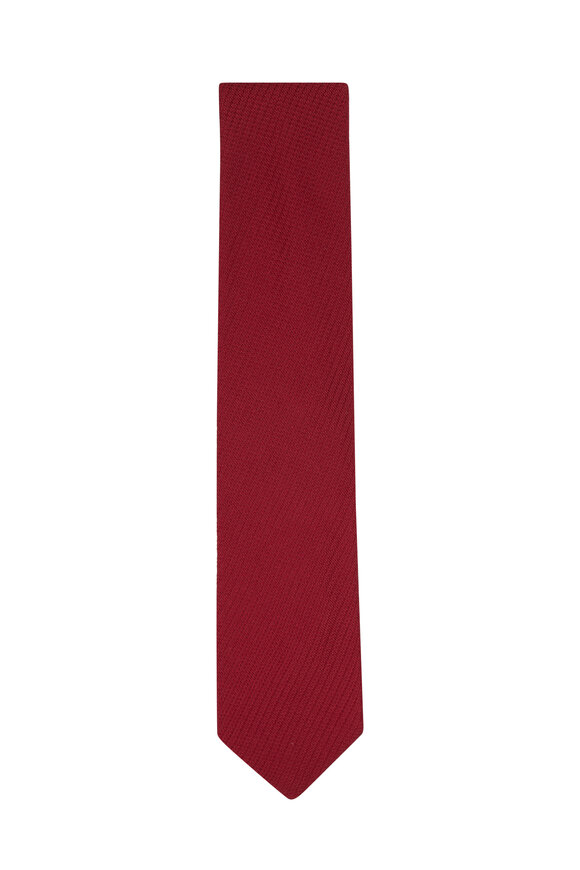 Brioni - Red Textured Silk Necktie