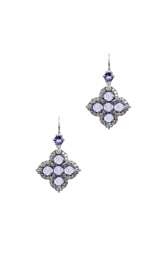 Nam Cho - White Gold Tanzanite Diamond Bullseye Earrings