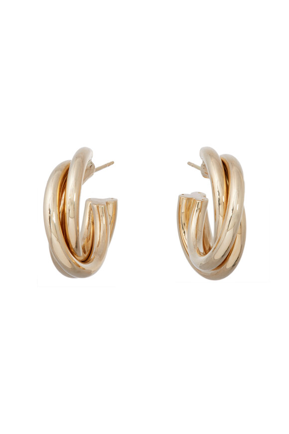 Sidney Garber 18k Yellow Gold Medium Triple Intertwined Hoop