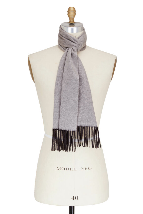 Fratelli Piacenza - Mirror Brown Silk & Cashmere Scarf 