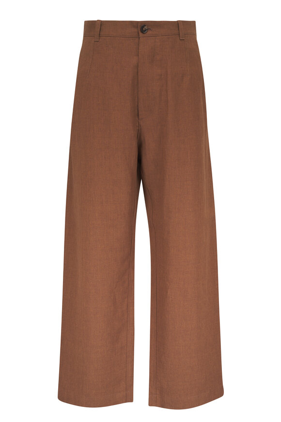 Loro Piana Dark Sand Fuji Linen Trousers - view 1