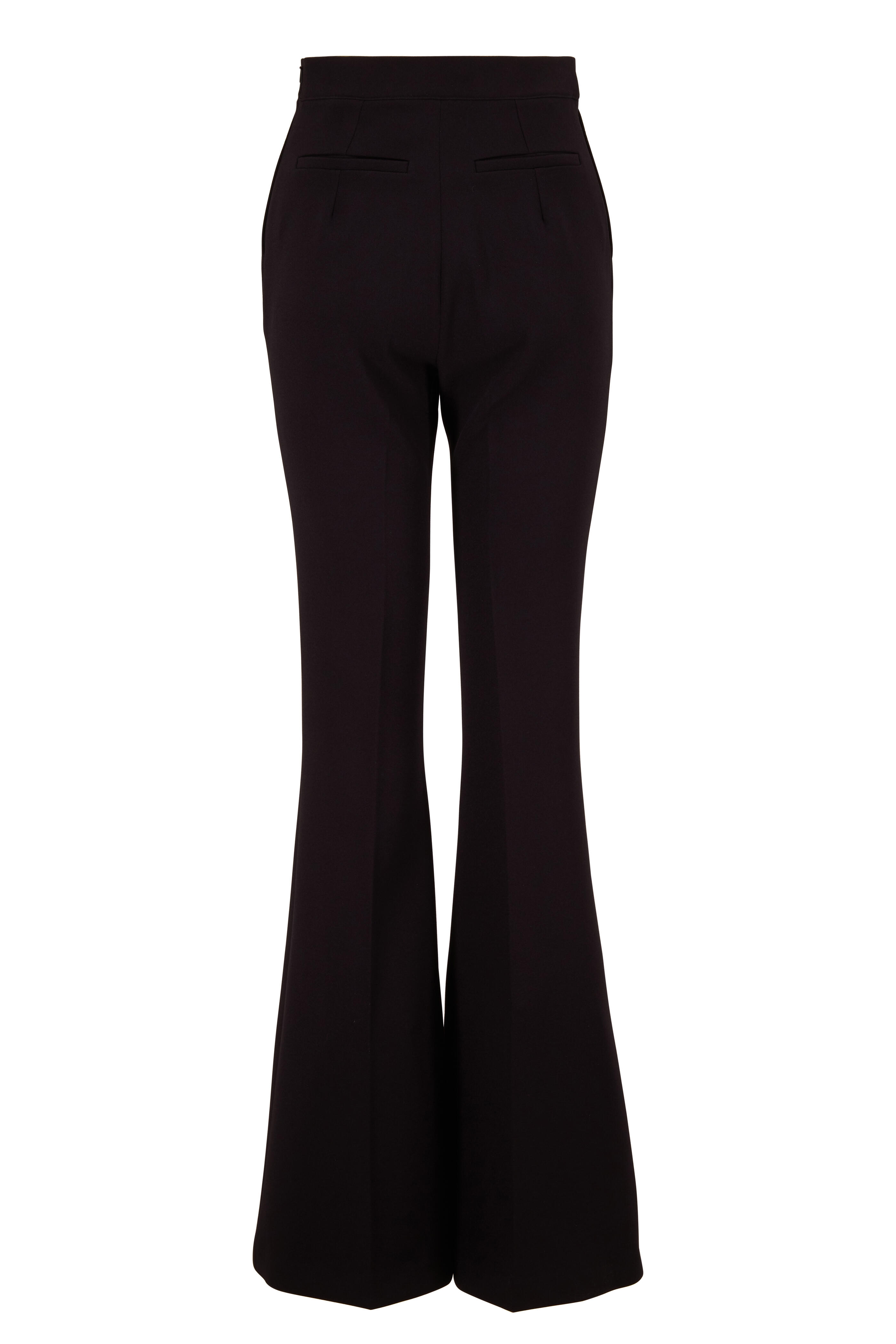 Safiyaa - Halluana Black Couture Crepe Side-Zip Pant