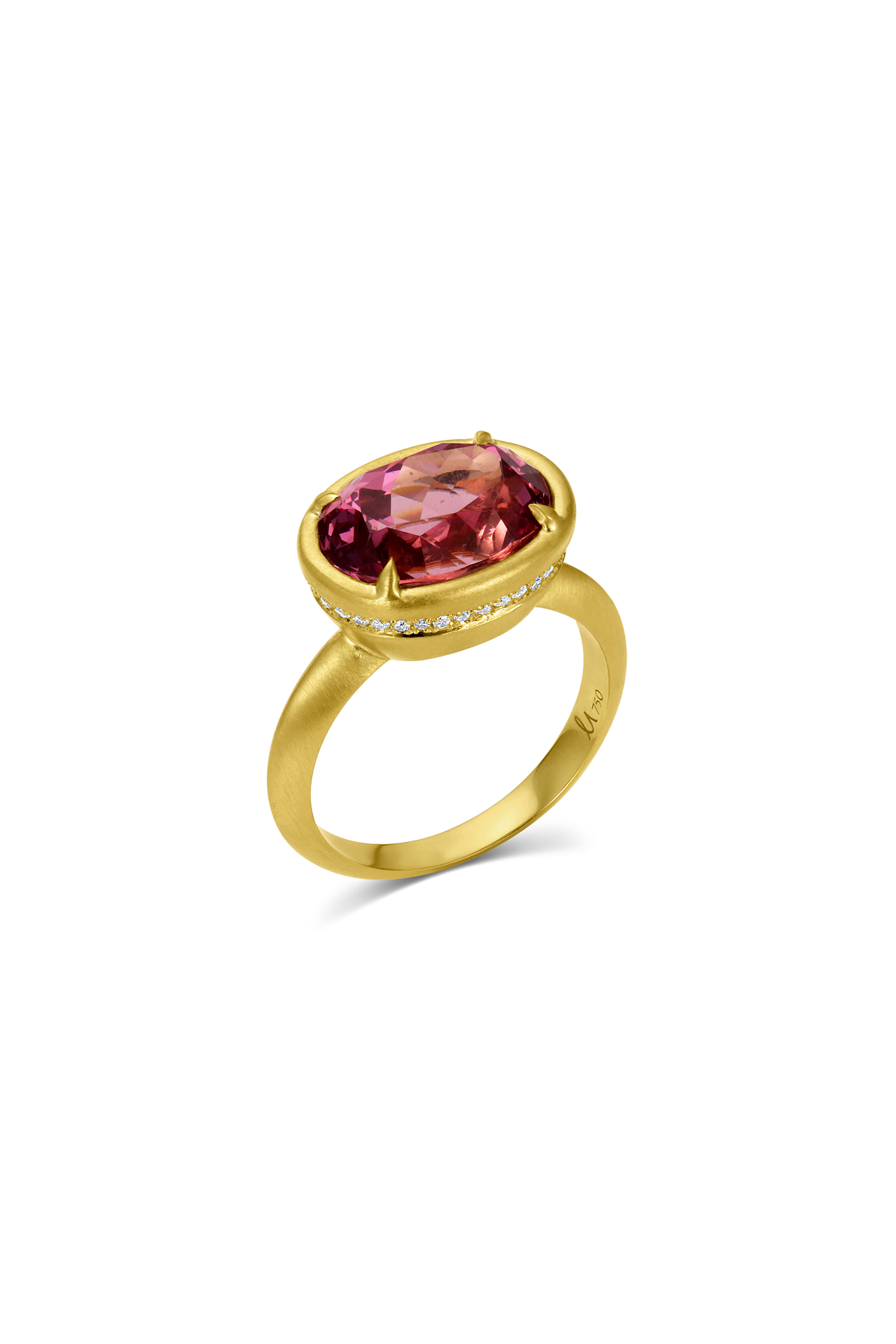Leigh Maxwell - 18k Yellow Gold Lotus Garnet Bijou Ring - view 2