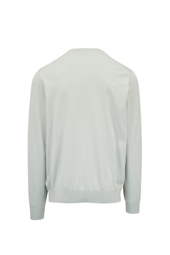Loro Piana Ice Wish™ Green Oxygen Cotton Crewneck Sweater - view 2