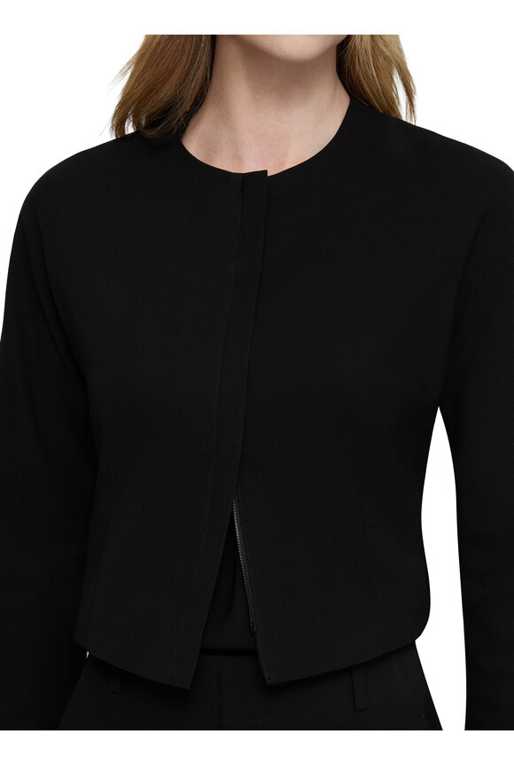 Lafayette 148 New York Black Responsible Finesse Crepe Cropped Jacket - view 4