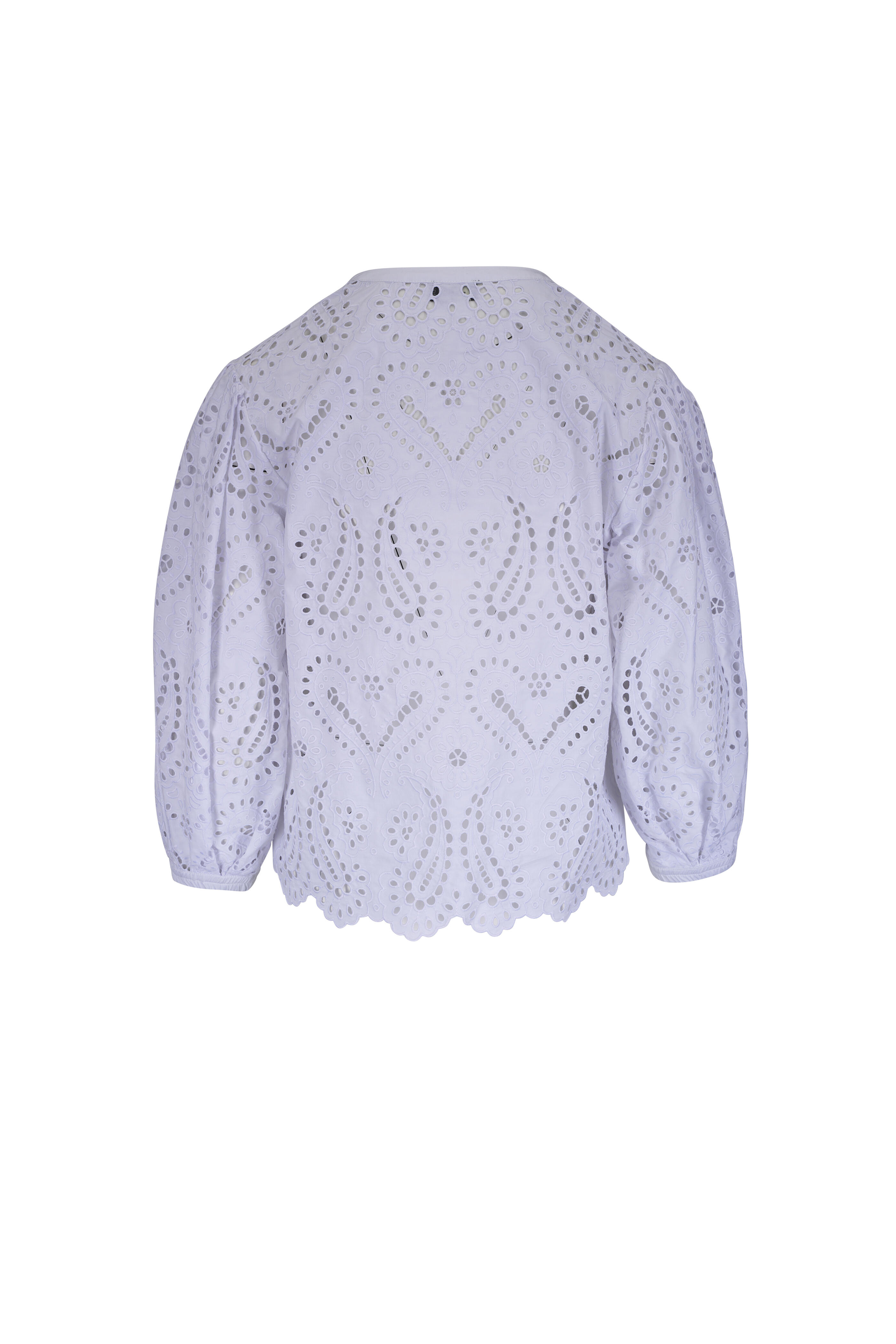 Etro - White Eyelet Puff Sleeve Top