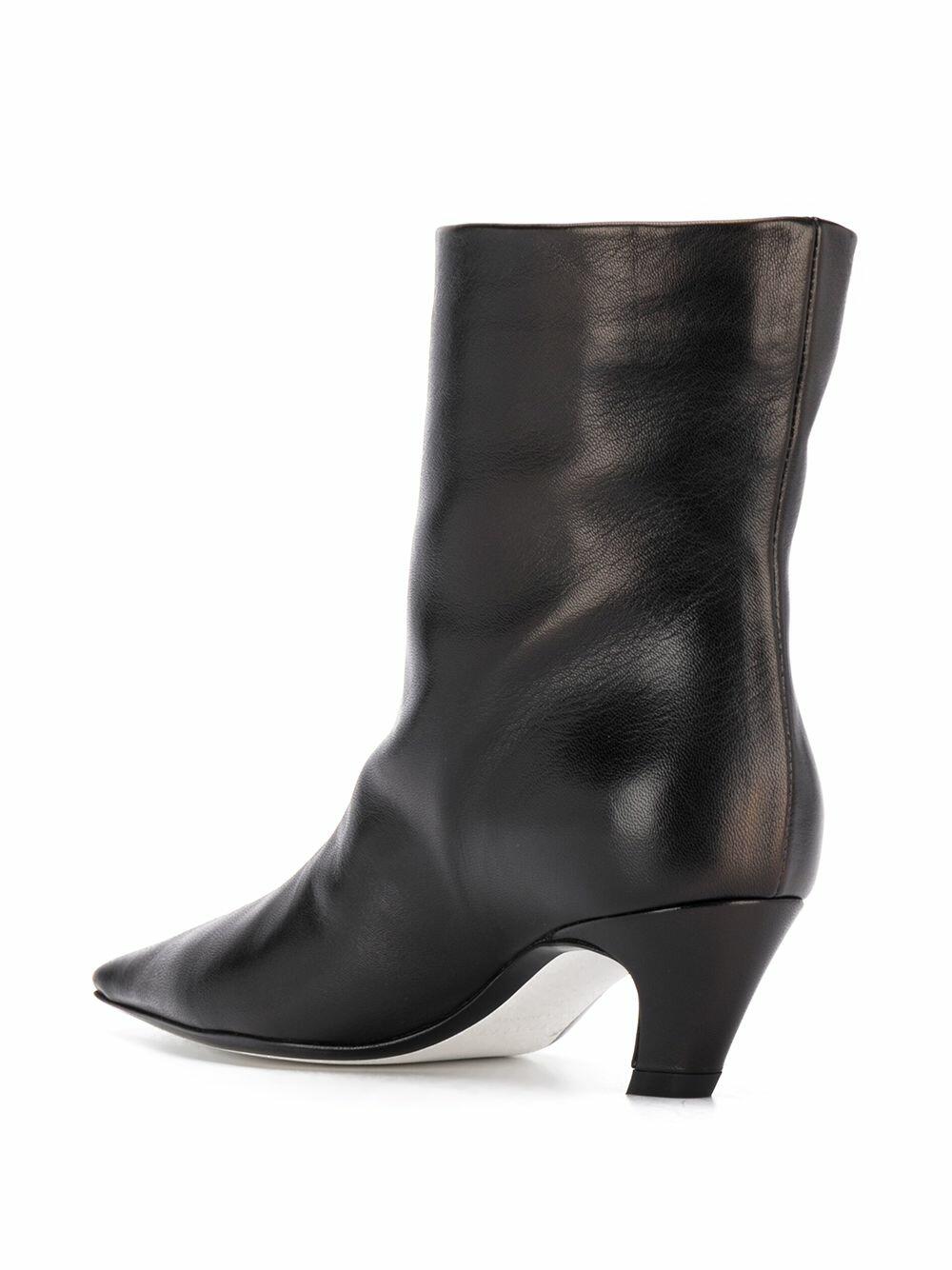 Khaite - Arizona Black Leather Ankle Bootie