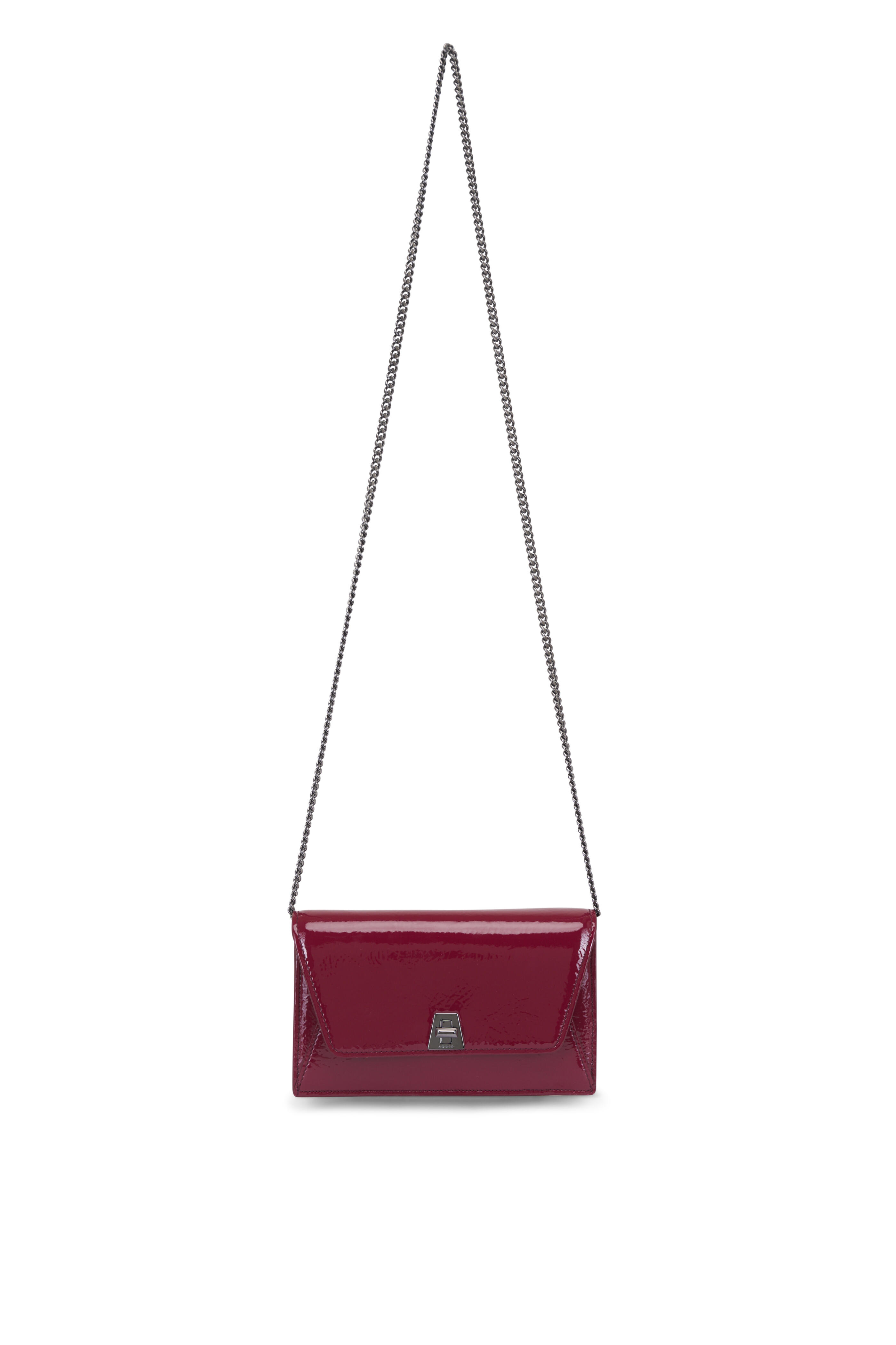Akris - Anouk Crimson Patent Leather Envelope Clutch