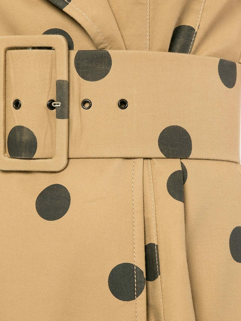 Oscar de la Renta - Sand & Black Twill Polka Dot Dress